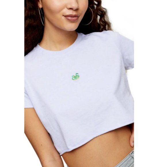 Purple Crop Top Snake T-shirt Multi Size New - Picture 2 of 6